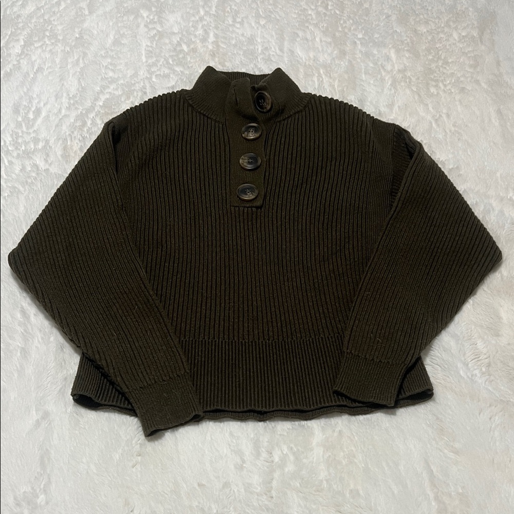 Mango Women's Olive Turtleneck Sweater